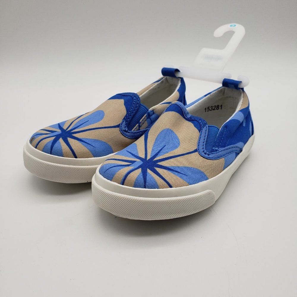 GAP Toddler Slip On Sneakers Size 7 Kids Blue Floral Casual Shoes